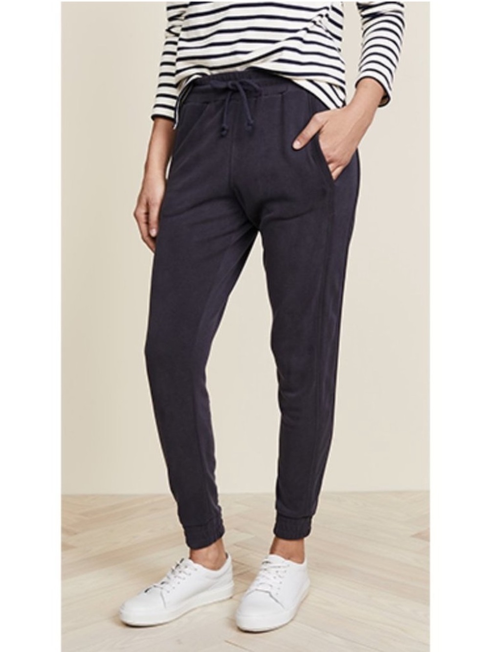 Free People Movement Navy Blue Back Into It Sweatpants Tapered Jogger Small